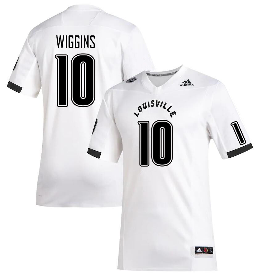 Men #10 Dee Wiggins Louisville Cardinals College Football Jerseys Sale-White - Click Image to Close